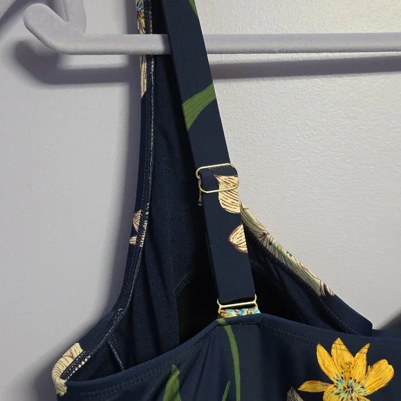 Shade & Shore‎ Dark Blue Floral Swimwear Size 18 - Picture 7 of 8